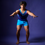 Junior Double Diamond Singlet - Blue/Purple