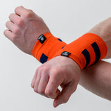 Elite Varsity Wristbands - Orange & Navy